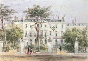 Façade ouest de la maison de Sir Robert Peel dans Privy Garden (1788-1850) 1851 - Thomas Hosmer Shepherd
