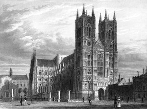 Cathédrale de Westminster, Londres 1858 (gravure)