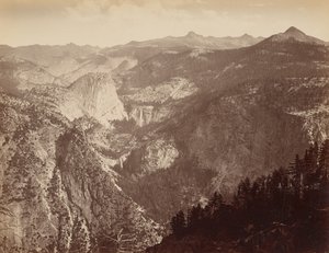 [La vallée de Yosemite vue du ciel] / [Yowiye et Piwyack. Vernal et Nevada Fall. Vallée de Yosemite depuis Glacier Point] / [Yowiye et Piwyack.