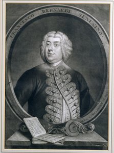 Portrait de Francesco Bernardi Senesino, un castrat siennois, gravé par Alexander van Haecken, 1735 - Thomas Hudson