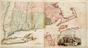 Carte de la partie la plus habitée de la Nouvelle-Angleterre, contenant les provinces de la baie du Massachusetts et du New Hampshire avec les colonies du Connecticut et du Rhode Island - Thomas Jefferys