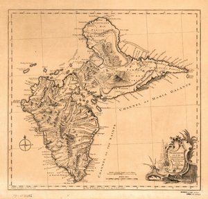 Guadaloupe une des îles Caribbee soumises à la France dans les Antilles, LOC 75693286
