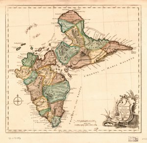 Guadaloupe une des îles Caribbee soumises à la France dans les Antilles, LOC 75693285