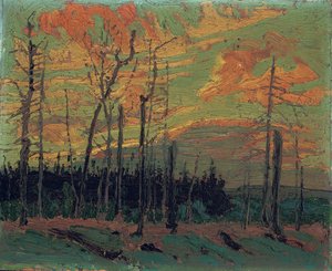 Terre brûlée au coucher du soleil - Tom Thomson