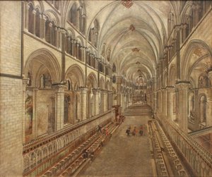 Le chœur de la cathédrale de Canterbury, vue vers l