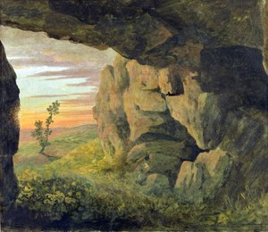 Une caverne près de Sainte-Agnès sans la Porta Pia - Thomas Jones