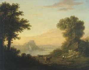 Paysage classique avec une rivière - Thomas Jones
