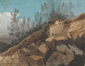Étude de rochers, près de Pencerrig, Pays de Galles - Thomas Jones