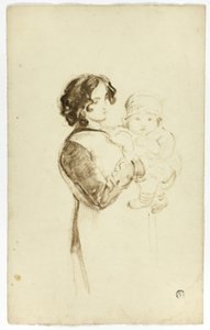 Jeune femme tenant un bébé - Thomas Jones Barker