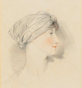 Portrait de Mme Jens Wolff, de profil à droite, portant un turban - Thomas Lawrence