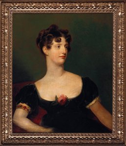 Portrait de Lady Beresford, assise, mi-longueur en robe noire décorée d
