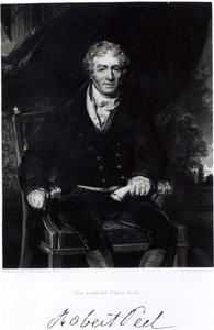 Portrait de Sir Robert Peel (1788-1850), gravé par H. Robinson - Thomas Lawrence