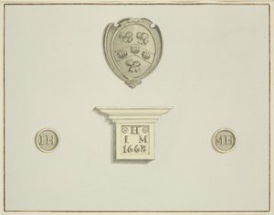 Armoiries des brasseurs et autres détails, sur la cheminée au 13 Temple Street - Thomas Leeson the Elder Rowbotham