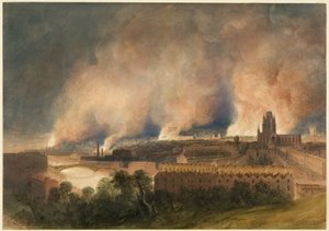 Bristol vu de Pile Hill, la nuit du 30 octobre - Thomas Leeson the Elder Rowbotham
