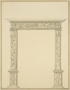 Porte sculptée dans une maison à Lewin