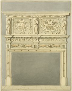 Cheminée chez M. Charles Thomas - Thomas Leeson the Elder Rowbotham