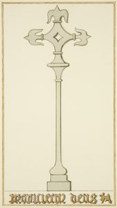 Croix sur une ancienne pierre tombale dans la crypte de l