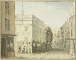 Vue vers le bas de Broad Street avec le Nouveau Conseil Municipal