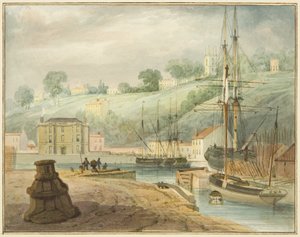 Ancien dock flottant, Hotwell Road, regardant vers Clifton et Goldney Rotunda