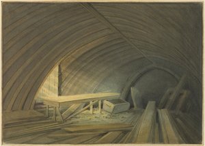 Ancien toit en chêne de l