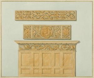 Parties du lambris et de la frise, dans le manoir de Langton - Thomas Leeson the Elder Rowbotham