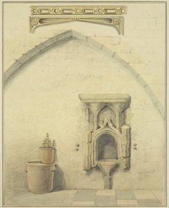 Piscine, frise et écoinçons dans la cour du 131 Temple Street