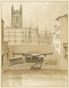 Pont de pierre montrant les vannes