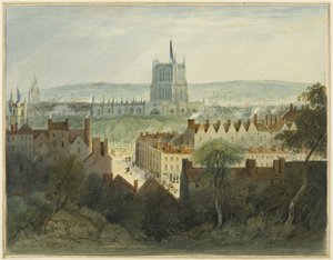 La cathédrale, College Green et College Street - Thomas Leeson the Elder Rowbotham