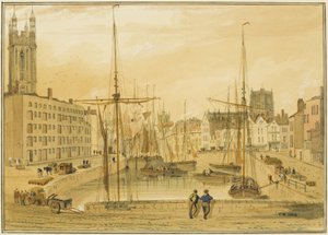 Vue depuis le pont de pierre, tête du quai (St Giles