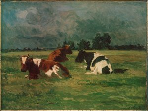 Trois vaches dans le pré - Thomas Ludwig Herbst