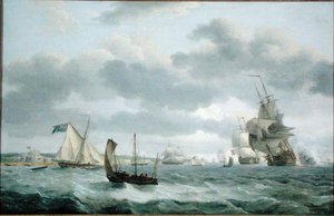 Navires de guerre et autres navires dans une brise au large de Douvres - Thomas Luny
