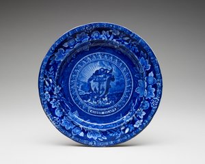 Assiette, c. 1826-1835 (terre cuite émaillée au plomb avec impression par transfert) - Thomas Mayer