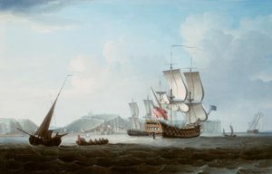 Un deux-ponts et autres navires au large de Douvres