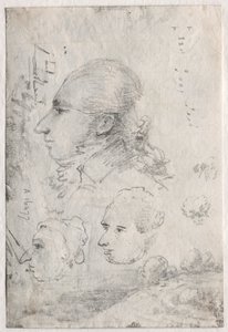 Études de têtes verso - Thomas Monro