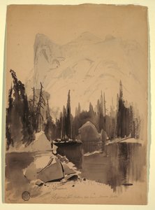 Dessin, lac Mirror, Yosemite, 1872 - Thomas Moran