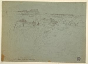 Dessin, chutes de Shoshone, rivière Snake, Idaho, 1875 - Thomas Moran