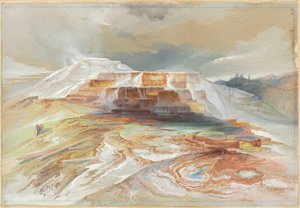 Sources chaudes de la rivière Gardiner, Yellowstone - Thomas Moran