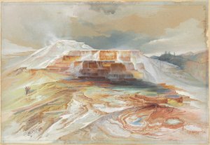 Sources chaudes de la rivière Gardiner, Yellowstone - Thomas Moran