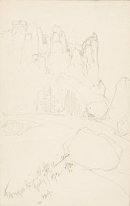 Falaises de Tongue River (dans le camp) - Thomas Moran