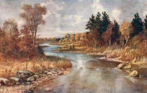 Au pays des élans, près du lac Supérieur (lithographie couleur)