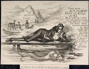 Oscar Wilde en Narcisse (avec une inscription) (gravure)