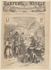 Père Noël au camp de Harpers Weekly