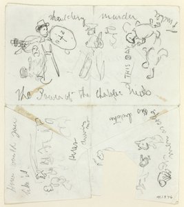 Feuille de croquis : Le pouvoir des prêtres catholiques (recto) ; Feuille de croquis (verso) - Thomas Nast