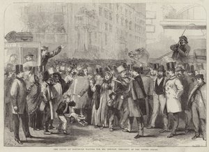 La foule à Baltimore attendant M. Lincoln