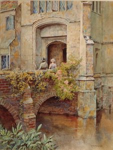 Sur le pont à Baddesley Clinton Hall - Thomas Nicholson Tyndale