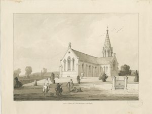 Chapelle de Brereton : [Église St. Michael, Brereton] dessin au lavis, 1838