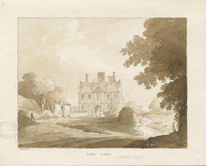 Brewood - Long Birch Hall: dessin sépia - Thomas Peploe Wood