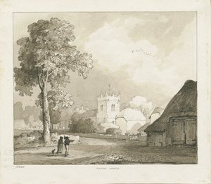 Église de Colton : dessin sépia - Thomas Peploe Wood