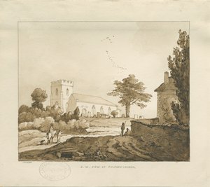 Église de Fulford (dessin sépia) - Thomas Peploe Wood