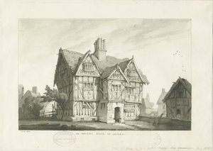 Village de Gnosall - Maison Ancienne: dessin au lavis - Thomas Peploe Wood
